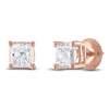 Thumbnail Image 1 of Certified Princess-Cut Diamond Solitaire Stud Earrings 1/2 ct tw 14K Rose Gold (I/I1)