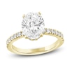 Thumbnail Image 0 of Oval & Round Lab-Created Diamond Engagement Ring 2-1/2 ct tw 14K Yellow Gold