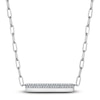 Thumbnail Image 1 of Diamond Horizontal Bar Paperclip Necklace 1/4 ct tw Sterling Silver 16&quot;