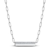 Thumbnail Image 2 of Diamond Horizontal Bar Paperclip Necklace 1/4 ct tw Sterling Silver 16&quot;