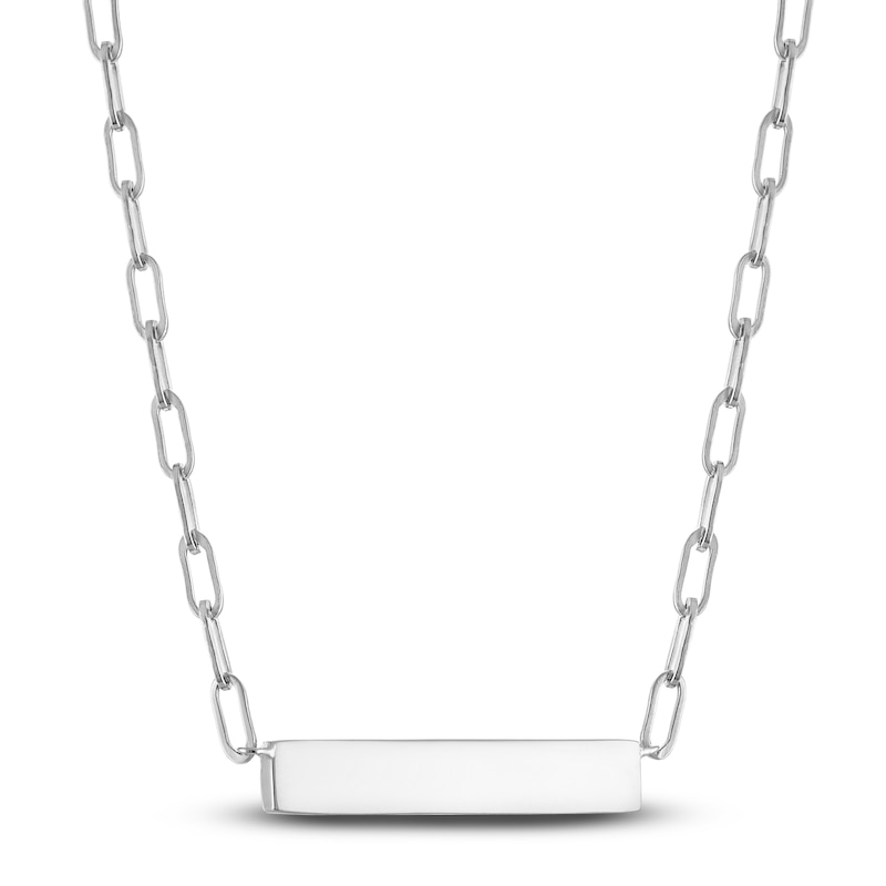 Main Image 3 of Diamond Horizontal Bar Paperclip Necklace 1/4 ct tw Sterling Silver 16&quot;