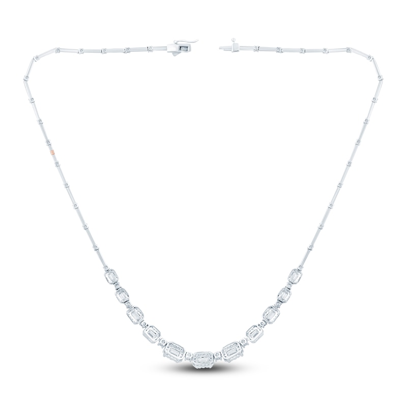 Main Image 2 of Pnina Tornai Round & Emerald-Cut Lab-Created Diamond Riviera Necklace 11-3/4 ct tw 14K White Gold 17.75&quot;