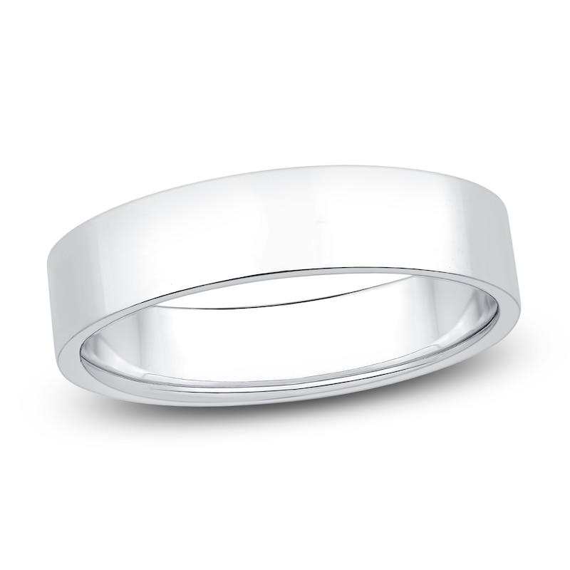 Main Image 1 of Flat Wedding Band Platinum 5mm