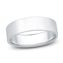 Flat Wedding Band Platinum 6mm