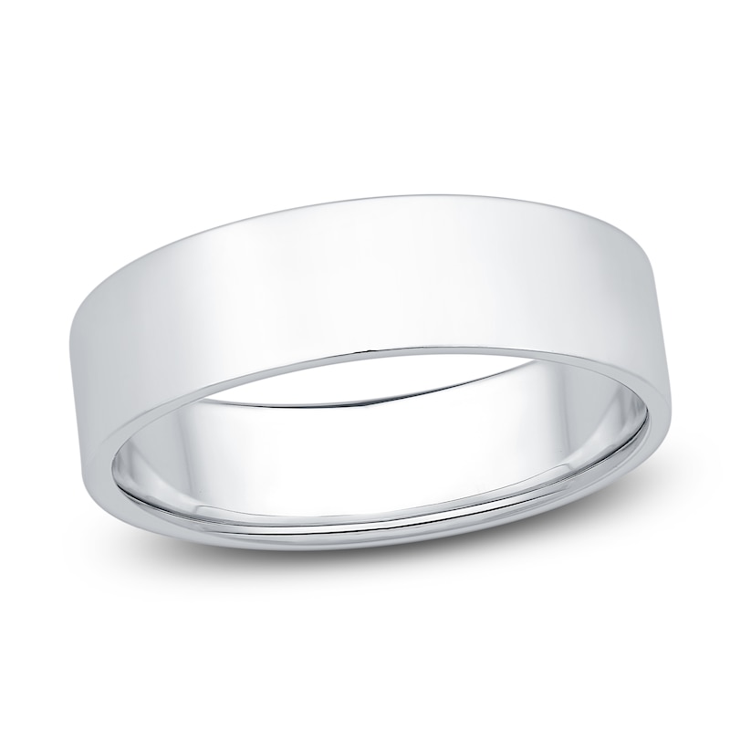 Main Image 1 of Flat Wedding Band Platinum 6mm