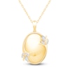 Thumbnail Image 1 of Marquise & Round-Cut Diamond Oval Necklace 1/8 ct tw 14K Yellow Gold 18&quot;