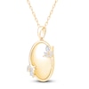 Thumbnail Image 3 of Marquise & Round-Cut Diamond Oval Necklace 1/8 ct tw 14K Yellow Gold 18&quot;