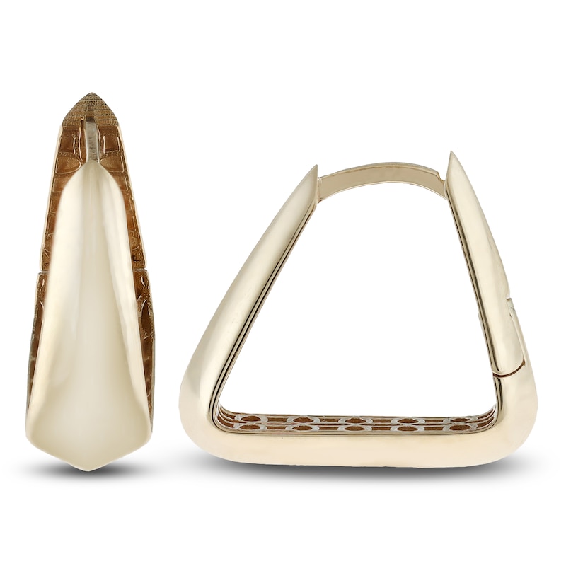 Main Image 3 of Trapezoid Huggie Hoop Earrings 10K Yellow Gold