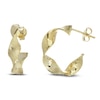 Thumbnail Image 1 of Italia D'Oro Textured Twist Hoop Earrings 14K Yellow Gold 15mm