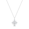 Thumbnail Image 1 of Baguette & Round-Cut Lab-Created Diamond Snowflake Necklace 1 ct tw 14K White Gold 18&quot;