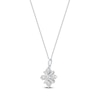 Thumbnail Image 2 of Baguette & Round-Cut Lab-Created Diamond Snowflake Necklace 1 ct tw 14K White Gold 18&quot;