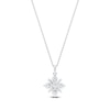 Thumbnail Image 3 of Baguette & Round-Cut Lab-Created Diamond Snowflake Necklace 1 ct tw 14K White Gold 18&quot;