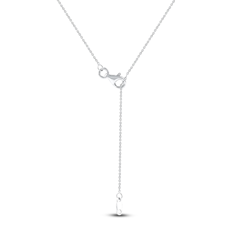 Main Image 5 of Baguette & Round-Cut Lab-Created Diamond Snowflake Necklace 1 ct tw 14K White Gold 18&quot;