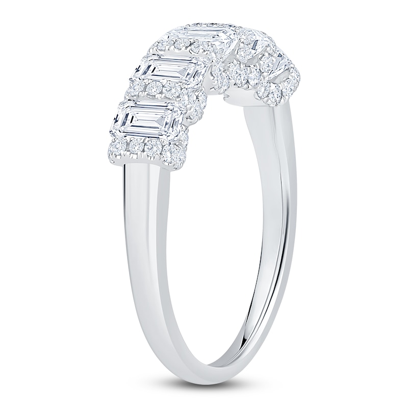 Main Image 2 of Certified Emerald-Cut Diamond Five-Stone Anniversary Ring 2 ct tw 18K White Gold