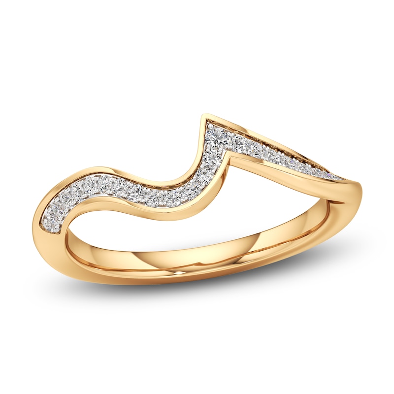 Main Image 1 of J'Lure Lab-Created Diamond Contour Wedding Band 1/6 ct tw 18K Yellow Gold