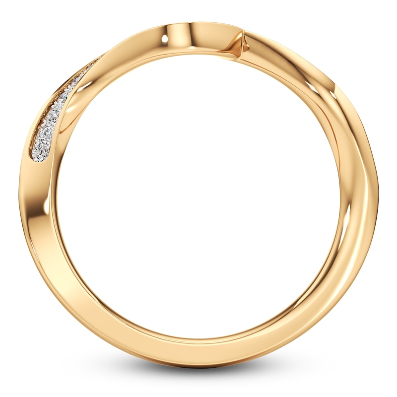 Main Image 2 of J'Lure Lab-Created Diamond Contour Wedding Band 1/6 ct tw 18K Yellow Gold