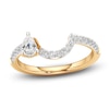 Thumbnail Image 1 of J'Lure Pear Step-Cut Lab-Created Diamond Contour Wedding Band 1/2 ct tw 18K Yellow Gold