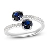 Thumbnail Image 1 of Natural Blue Sapphire & Diamond Bypass Ring 1/4 ct tw 14K White Gold