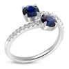 Thumbnail Image 2 of Natural Blue Sapphire & Diamond Bypass Ring 1/4 ct tw 14K White Gold