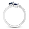 Thumbnail Image 4 of Natural Blue Sapphire & Diamond Bypass Ring 1/4 ct tw 14K White Gold