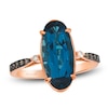 Thumbnail Image 1 of Le Vian Silhouette Oval-Cut Natural Blue Topaz Ring 1/4 ct tw Diamonds 14K Strawberry Gold