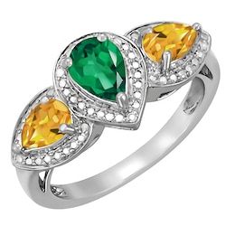 Three stone color ring (3 Stones)