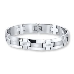 Men's Bracelet 1/8 ct tw Diamonds Tungsten 8.75&quot;