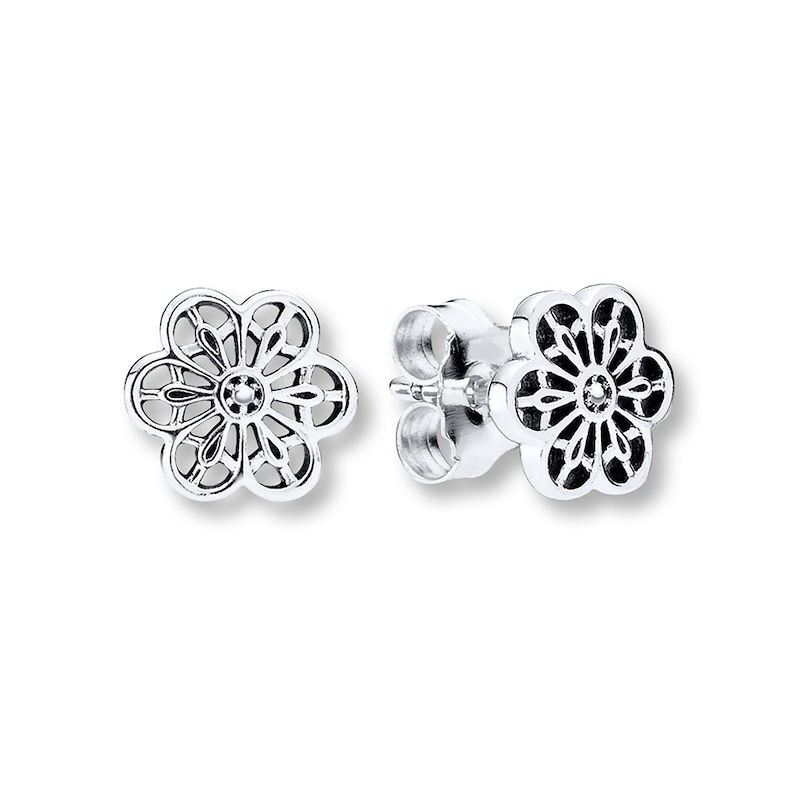 Pandora Earrings Floral Daisy Lace Sterling Silver Pandora