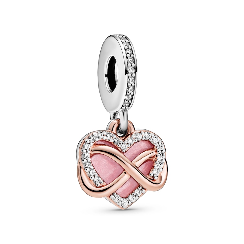 PANDORA Rose Sparkling infinity Heart Charm Sterling Silver