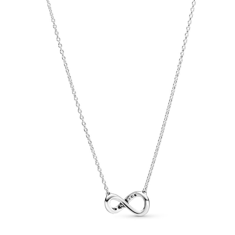 PANDORA Sparkling Infinity Knot Necklace Sterling Silver 19.7"