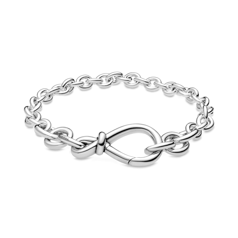 PANDORA Chunky Infinity Knot Bracelet Sterling Silver 6.3"