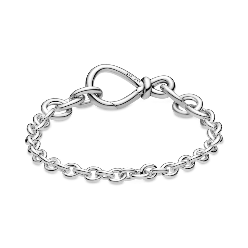 PANDORA Chunky Infinity Knot Bracelet Sterling Silver 6.3"