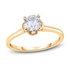 Thumbnail Image 1 of Diamond Solitaire Floral Engagement Ring 1 ct tw Round 14K Yellow Gold (I2/I)