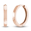 Thumbnail Image 1 of Polished Square Huggie Earrings 14K Rose Gold 14.25mm