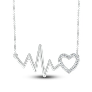 Heartbeat Necklace 1/20 ct tw Diamonds Sterling Silver