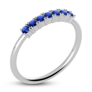 Juliette Maison Natural Blue Sapphire Half Eternity Ring 10K White Gold ...