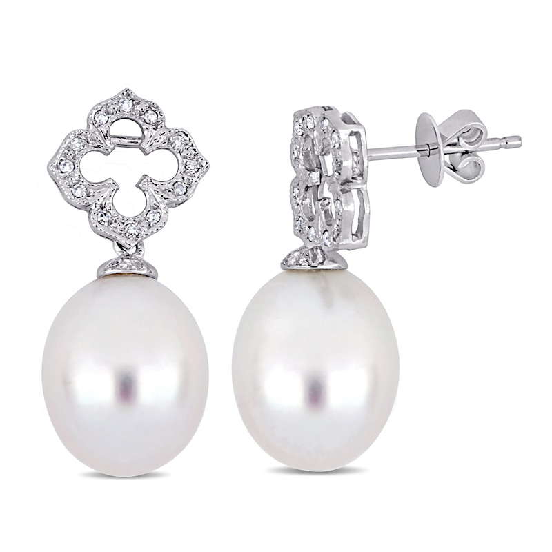 South Sea Cultured Pearl Earrings 1/6 ct tw Round 18K White Gold | Jared