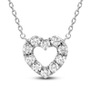 Thumbnail Image 1 of Certified Diamond Heart Necklace 1 ct tw 18K White Gold