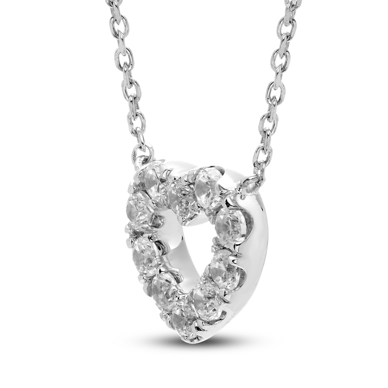 Main Image 2 of Certified Diamond Heart Necklace 1 ct tw 18K White Gold