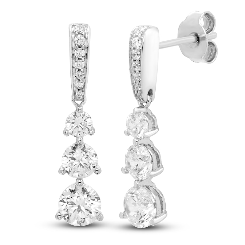 Main Image 2 of Certified Diamond Earrings 2 ct tw 18K White Gold