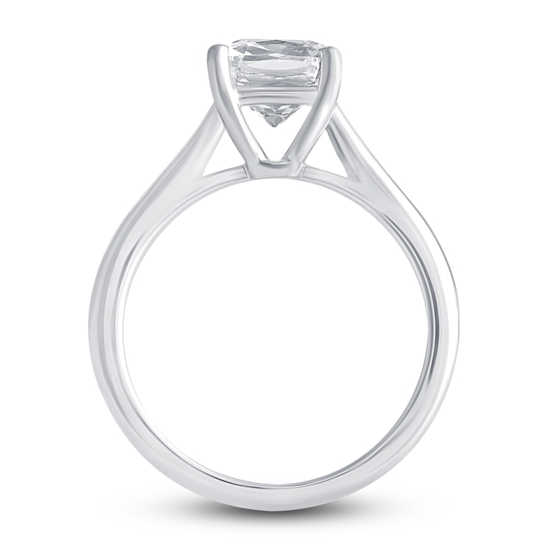 Lab-Created Diamond Solitaire Engagement Ring 2-1/2 ct tw Cushion 14K White Gold