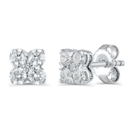 Diamond Earrings 1/2 ct tw Round 10K White Gold