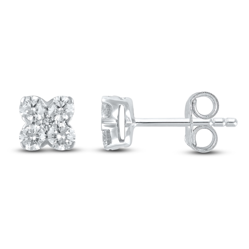 Main Image 2 of Diamond Earrings 1/2 ct tw Round 10K White Gold