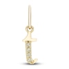 Thumbnail Image 1 of Initial T Necklace Charm Diamond Accents 10K Yellow Gold