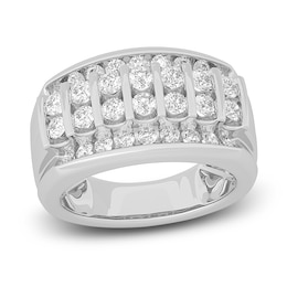 Men's Diamond Ring 2 ct tw Round 14K White Gold