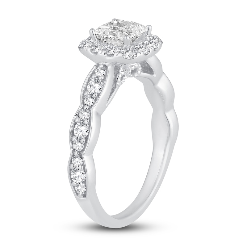 Main Image 2 of Diamond Engagement Ring 1-1/3 ct tw Princess/Round 14K White Gold