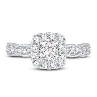 Diamond Engagement Ring 1-1/3 ct tw Princess/Round 14K White Gold | Jared