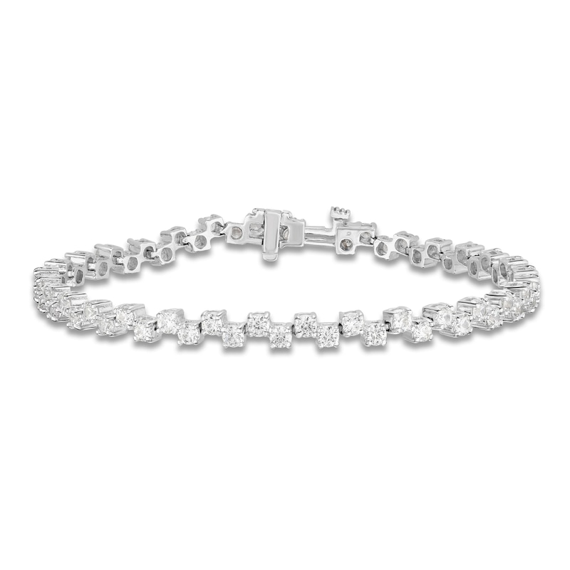 Main Image 1 of Diamond Tennis Bracelet 5 ct tw Round 14K White Gold 7&quot;