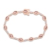 Thumbnail Image 1 of Kallati Oval-Cut Natural Morganite Bracelet 1/3 ct tw Diamonds 14K Rose Gold 7.5&quot;