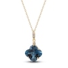 Thumbnail Image 0 of Natural London Blue Topaz & Diamond Accent Necklace 14K Yellow Gold